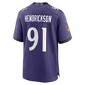 Qdoa B.Ravens #91 Trey Hendrickson Purple Team Game Stitched Jerseys