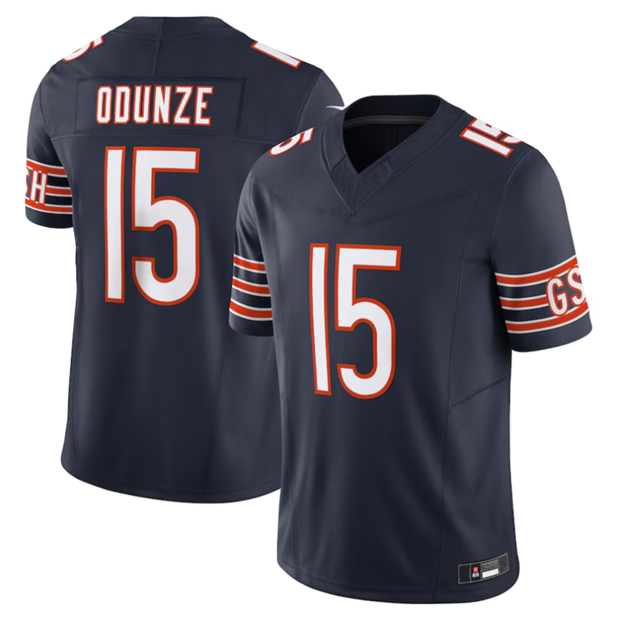 Qdoa C.Bears #15 Rome Odunze Player Navy Vapor F.U.S.E. Limited Stitched  Jerseys