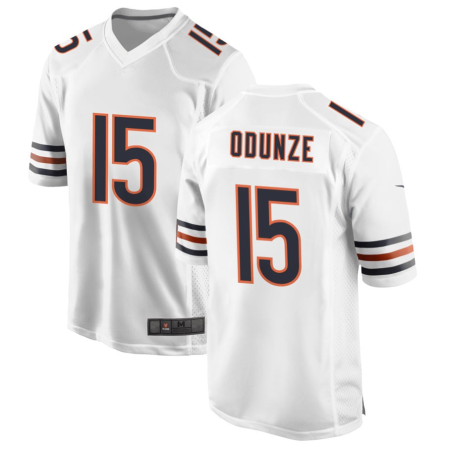 Qdoa C.Bears #15 Rome Odunze White Player Game Stitched Jerseys