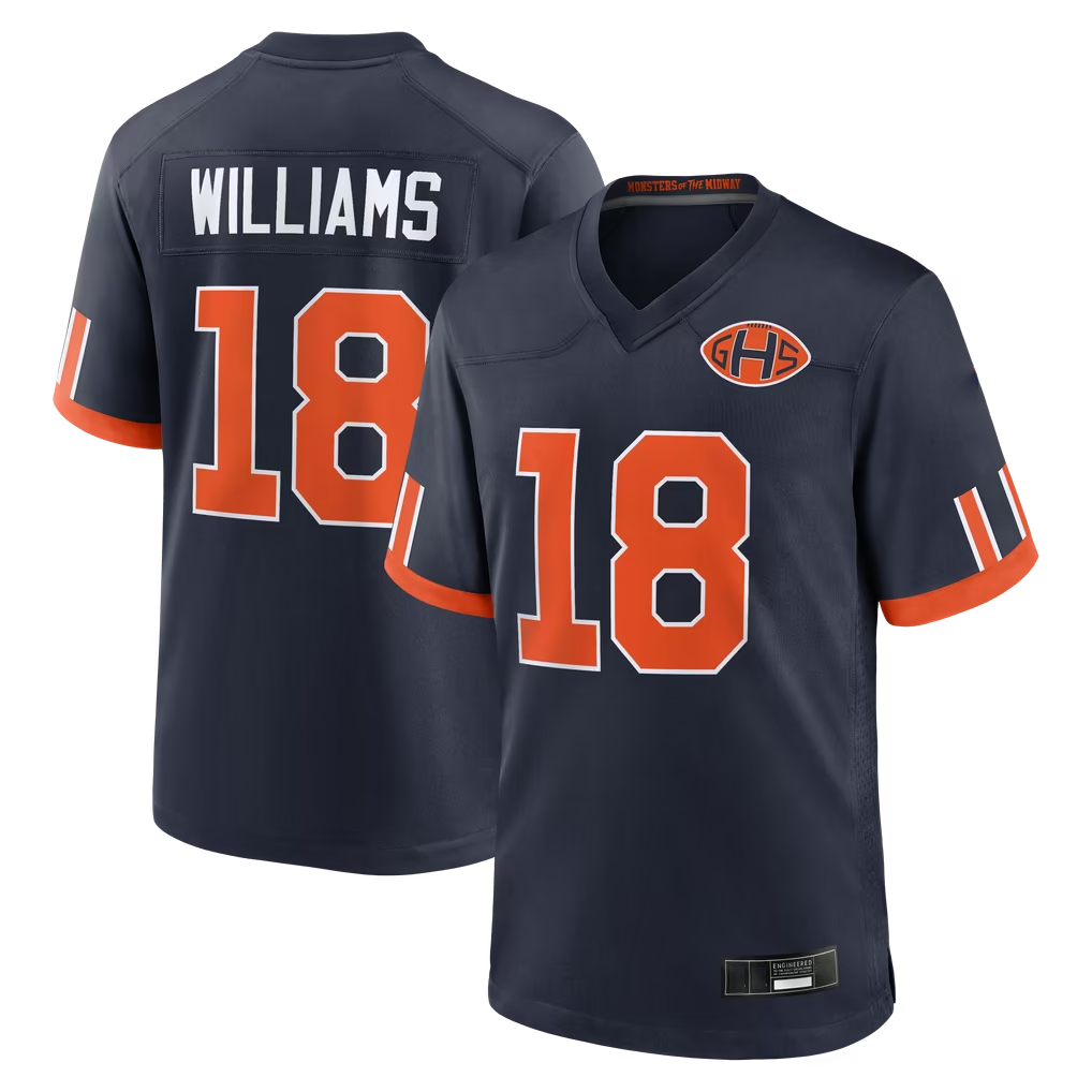 Qdoa C.Bears #18 Caleb Williams Navy 2026 Rivalries Collection Game Stitched Jerseys