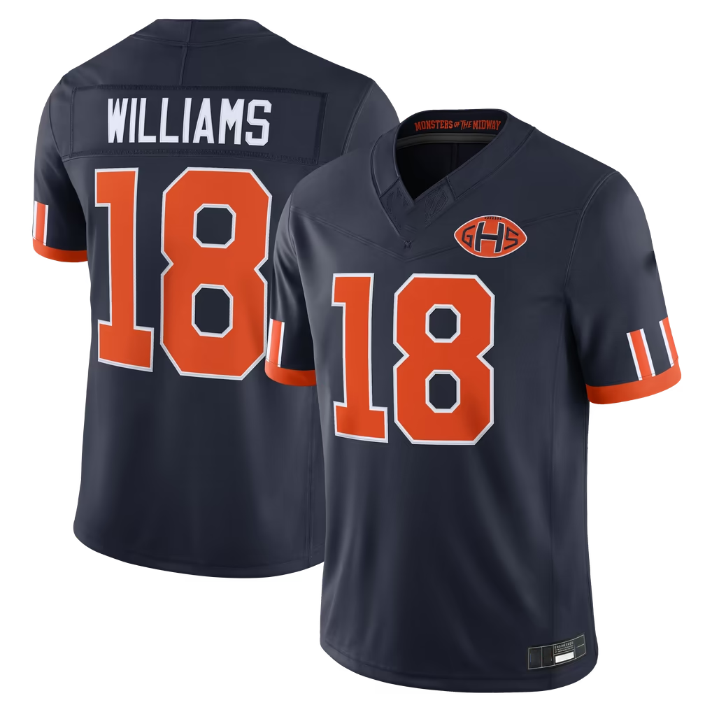 Qdoa C.Bears #18 Caleb Williams Navy 2026 Rivalries Collection Limited Stitched Jerseys