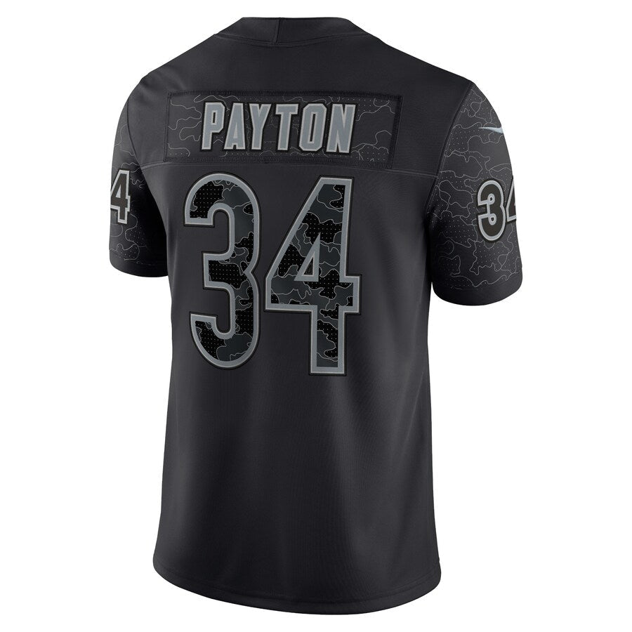 Qdoa C.Bears #34 Walter Payton Player Black RFLCTV Limited Game Stitched Jerseys