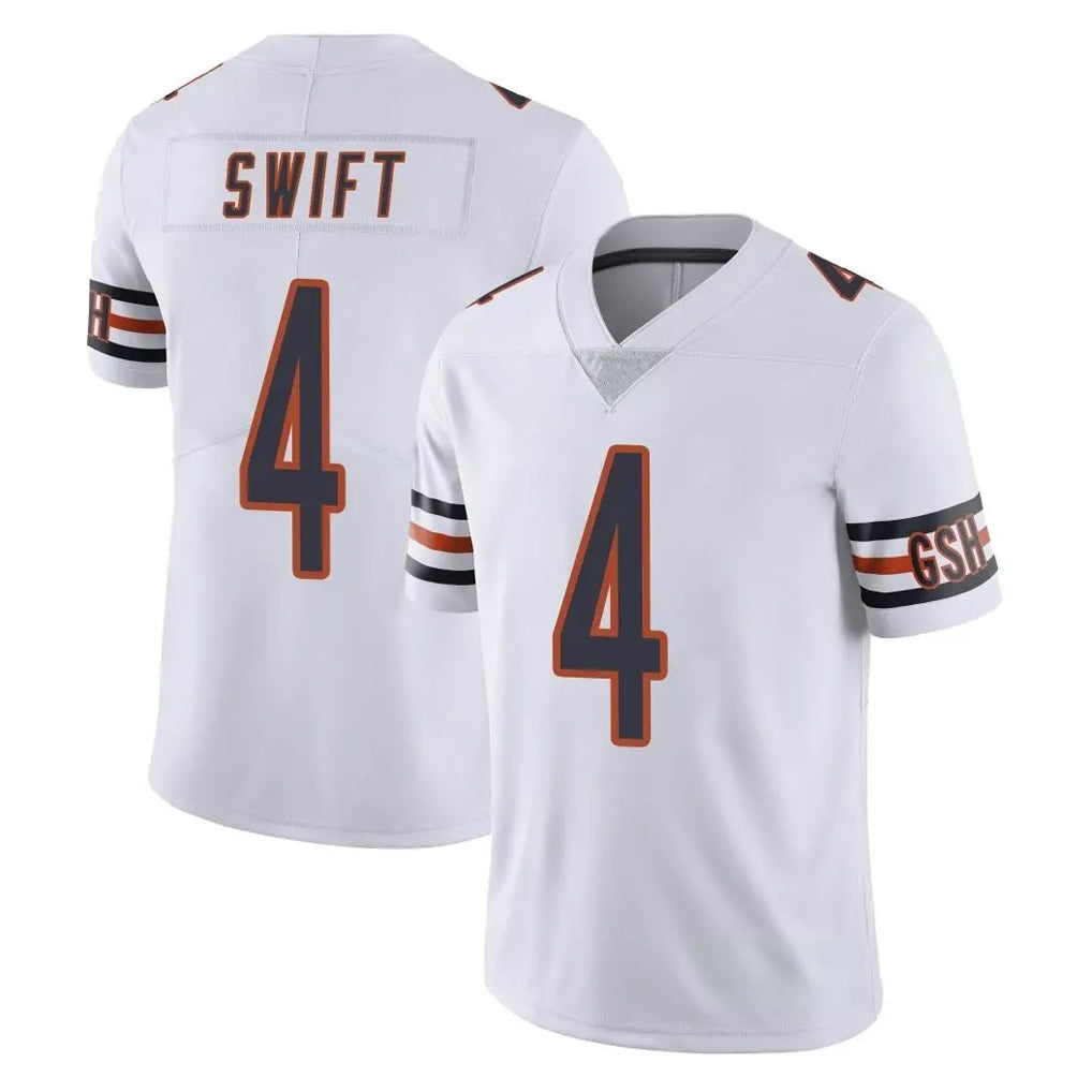 Qdoa C.Bears #4 D'Andre Swift Player White Vapor Untouchable Limited Home Game Stitched Jerseys