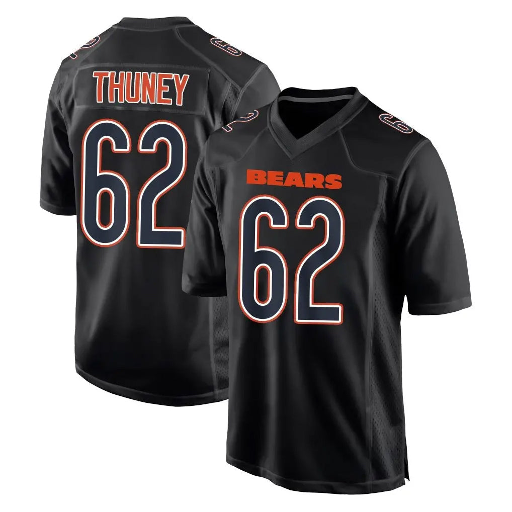 Qdoa C.Bears #62 Joe Thuney Player Carbon Black Fashion Game Stitched Jerseys