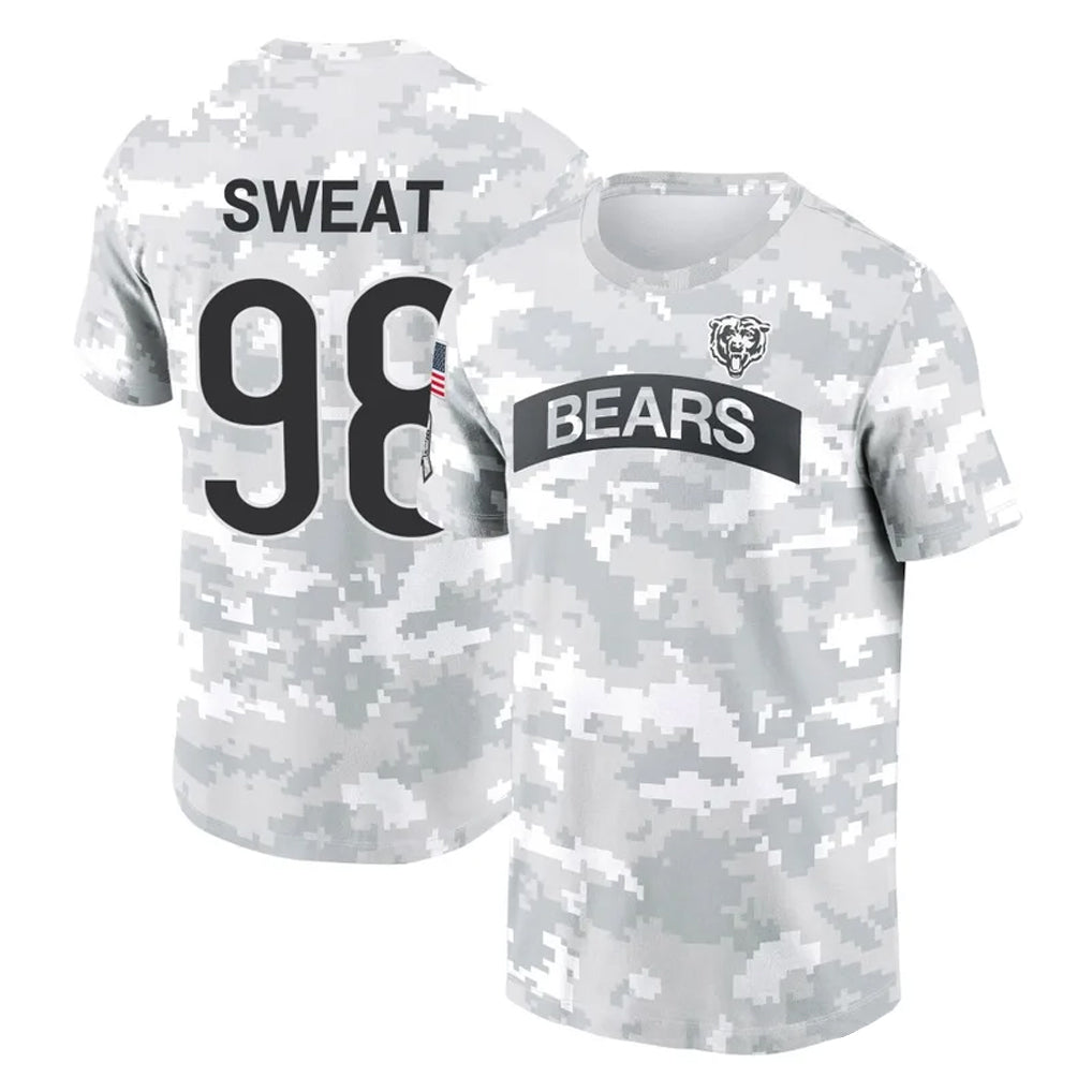 Qdoa C.Bears #98 Montez Sweat Player Arctic Camo Salute to Service Performance T-Shirt Limited Stitched Jerseys