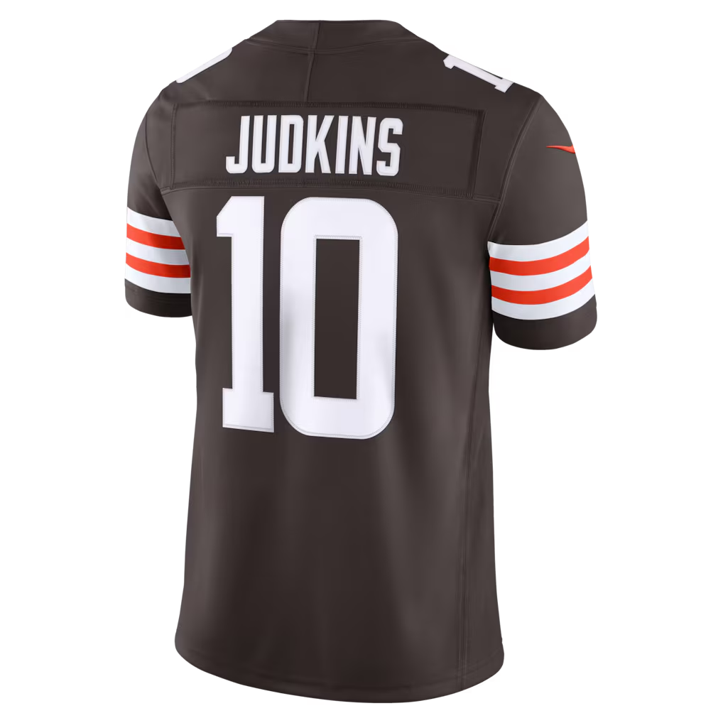 Qdoa C.Browns #10 Quinshon Judkins Brown Team Vapor F.U.S.E. Stitched Limited Jerseys