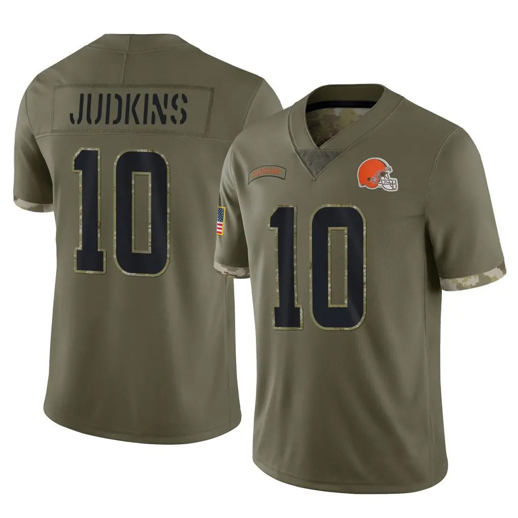 Qdoa C.Browns #10 Quinshon Judkins Player Olive Salute to Service Limited Game Stitched Jerseys