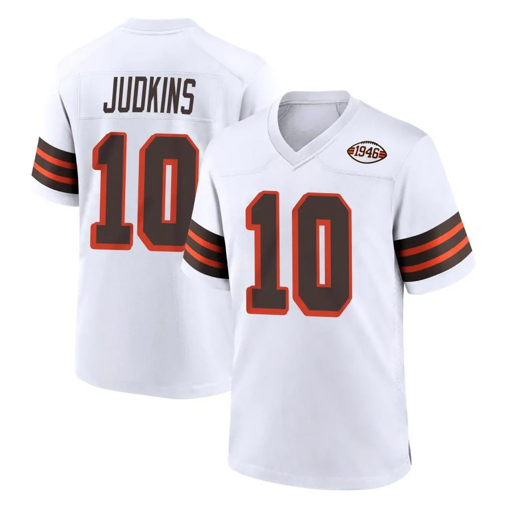 Qdoa C.Browns #10 Quinshon Judkins Player White Alternate Home Game Stitched Jerseys