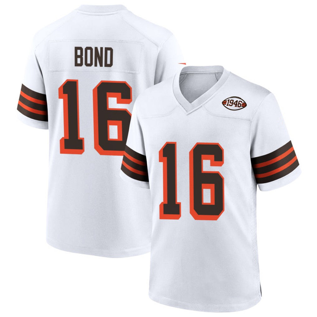Qdoa C.Browns #16 Isaiah Bond Player 1946 Collection Alternate White Stitched Jerseys