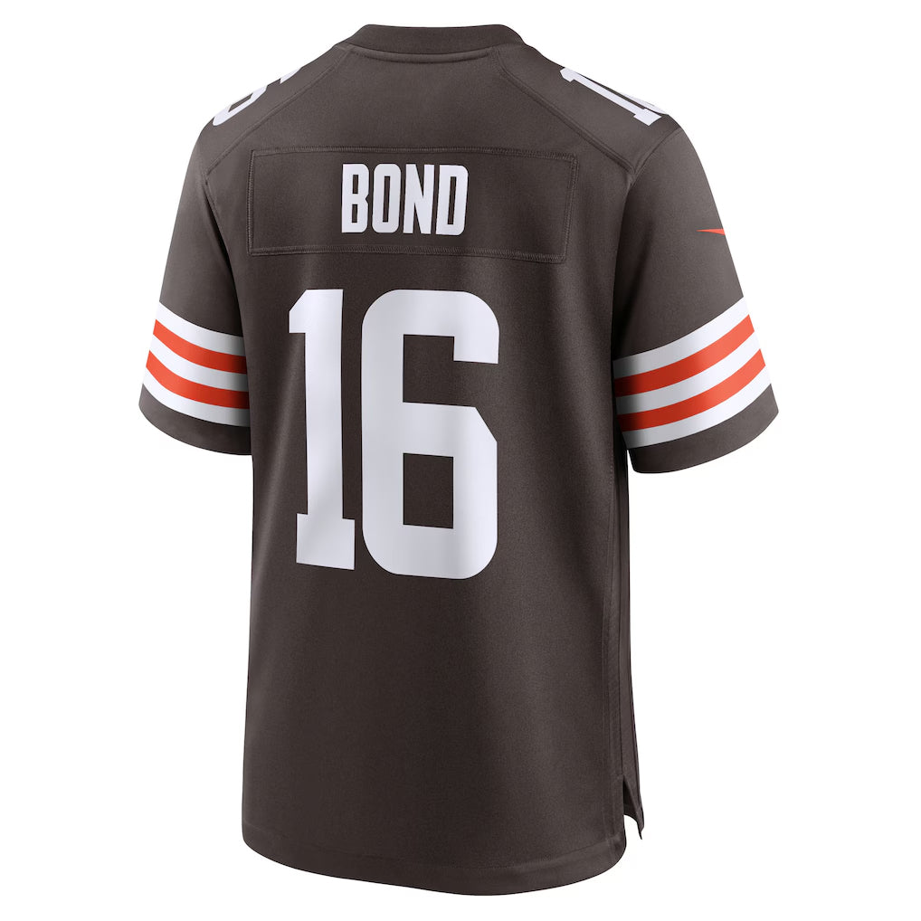 Qdoa C.Browns #16 Isaiah Bond Player Brown Home Game Stitched Jerseys