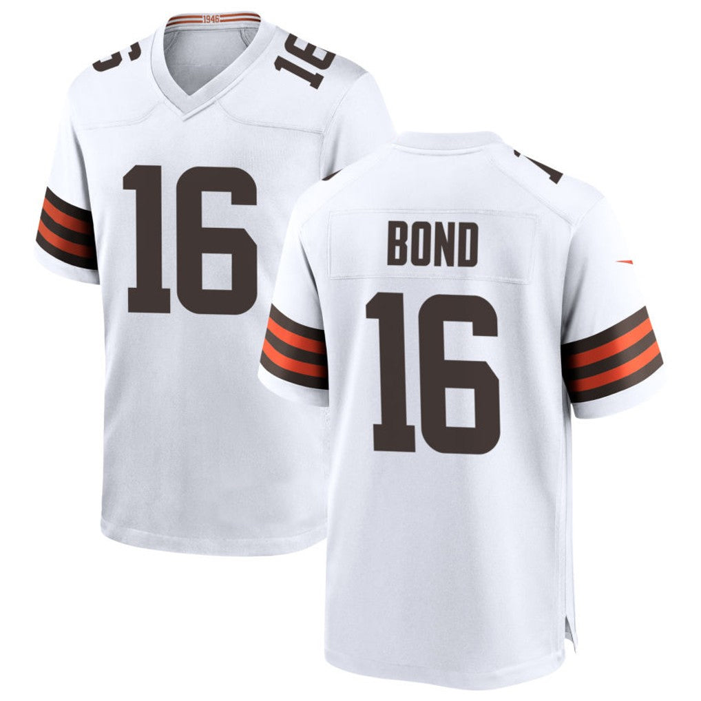 Qdoa C.Browns #16 Isaiah Bond Player White Home Game Stitched Jerseys