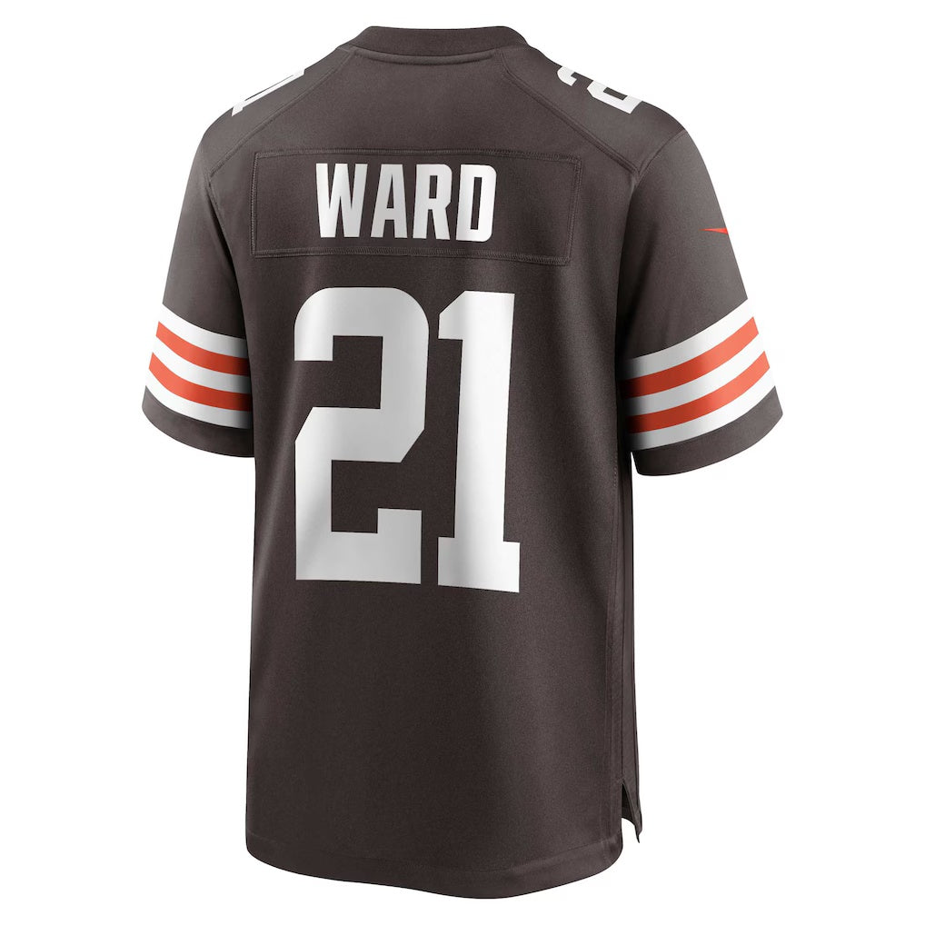 Qdoa C.Browns #21 Denzel Ward Brown Game Stitched Jerseys