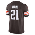 Qdoa C.Browns #21 Denzel Ward Brown Vapor F.U.S.E. Limited Stitched Jerseys