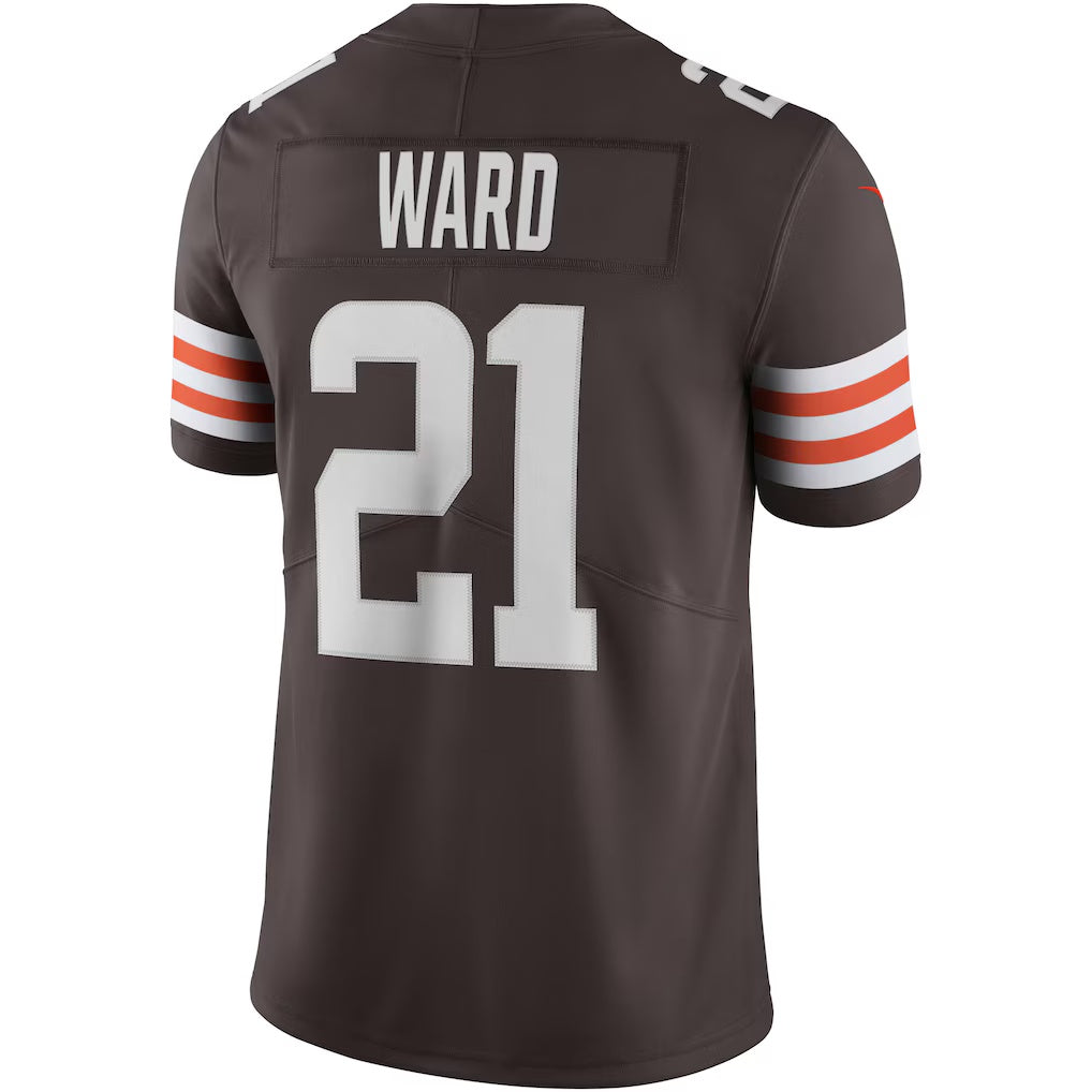 Qdoa C.Browns #21 Denzel Ward Brown Vapor Limited Stitched Jerseys