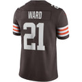 Qdoa C.Browns #21 Denzel Ward Brown Vapor Limited Stitched Jerseys