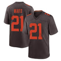 Qdoa C.Browns #21 Denzel Ward Player Brown Alternate Home Game Stitched Jerseys
