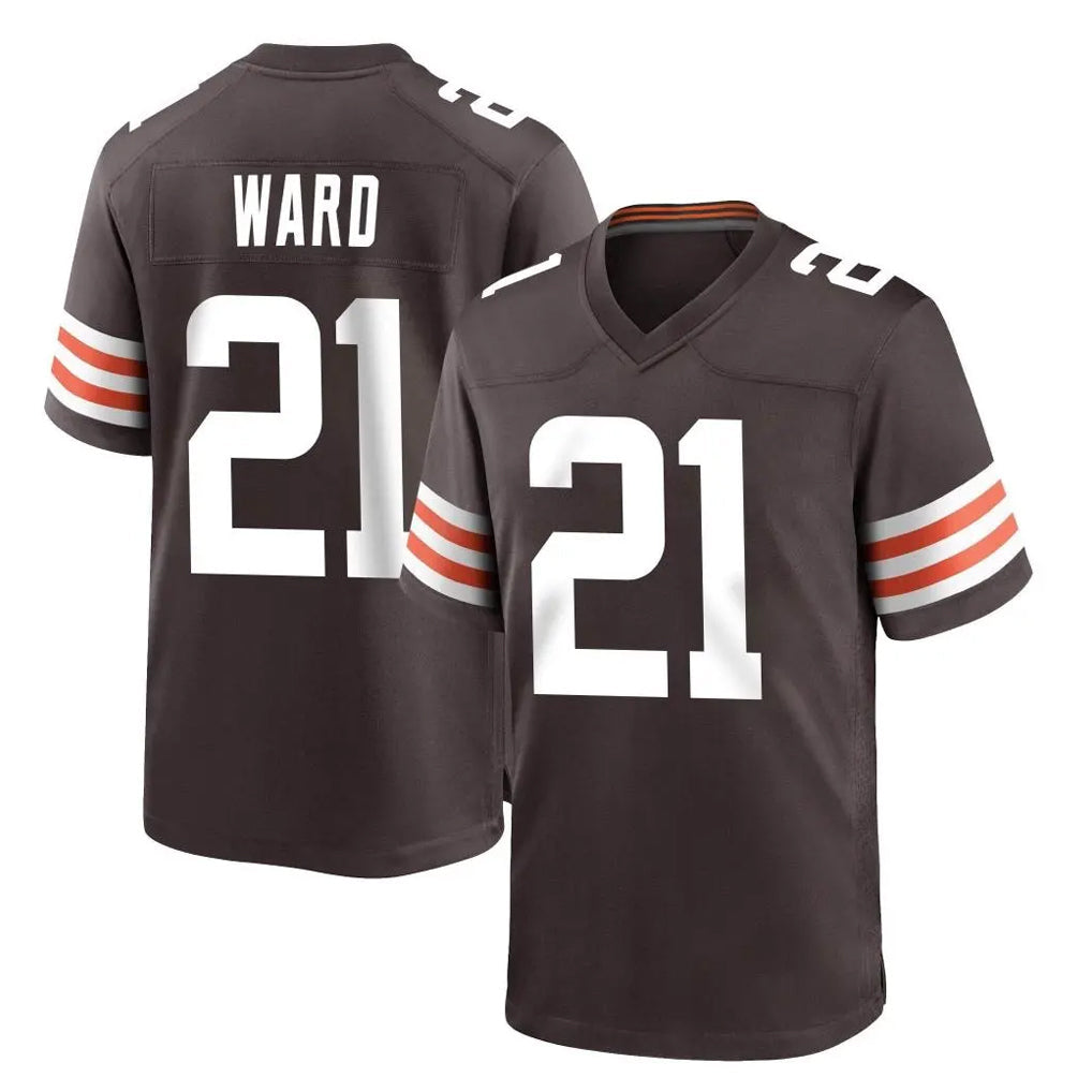 Qdoa C.Browns #21 Denzel Ward Player Brown Home Game Stitched Jerseys