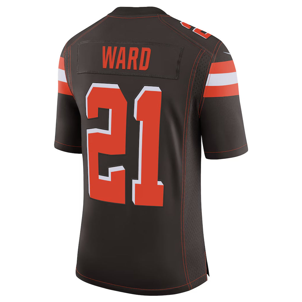 Qdoa C.Browns #21 Denzel Ward Player Brown Vapor Limited Football Jerseys