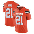 Qdoa C.Browns #21 Denzel Ward Player Orange Alternate Vapor Untouchable Limited Home Game Stitched Jerseys