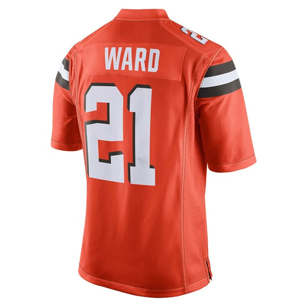 Qdoa C.Browns #21 Denzel Ward Player Orange Vapor Limited Home Game Stitched Jerseys