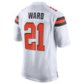 Qdoa C.Browns #21 Denzel Ward Player White Vapor Limited Football Jerseys