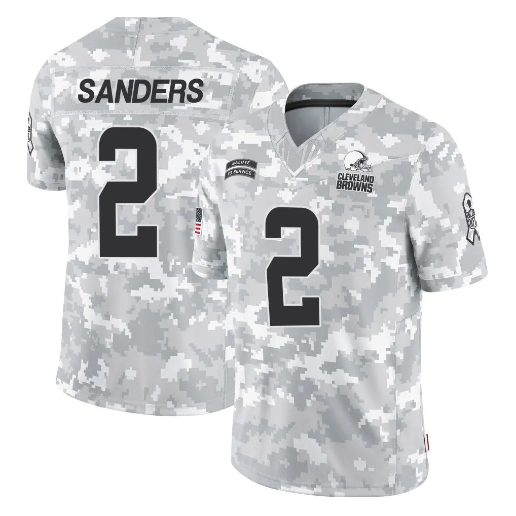 Qdoa C.Browns #2 Shedeur Sanders Player Arctic Camo Salute to Service Limited Home Game Stitched Jerseys