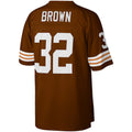 Qdoa C.Browns #32 Jim Brown Mitchell & Ness Brown Big & Tall Retired Player Replica Stitched Jerseys