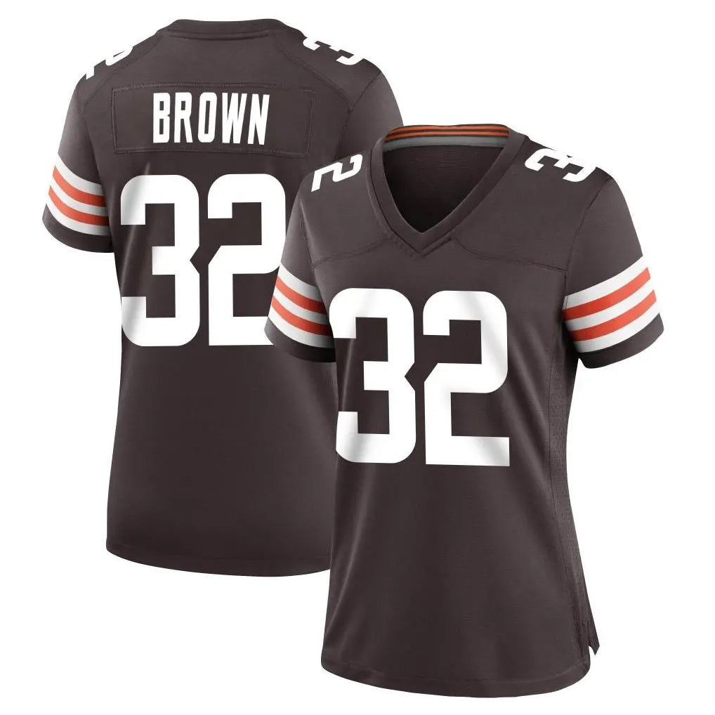 Qdoa C.Browns #32 Jim Brown Player Brown Home Game Stitched Jerseys
