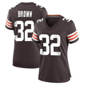 Qdoa C.Browns #32 Jim Brown Player Brown Home Game Stitched Jerseys