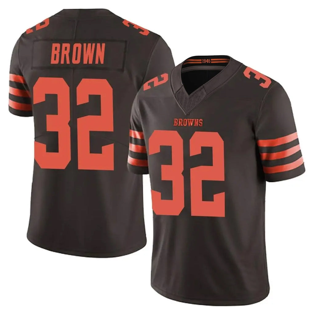 Qdoa C.Browns #32 Jim Brown Player Brown Limited Vapor F.U.S.E. Alternate Game Stitched Jerseys