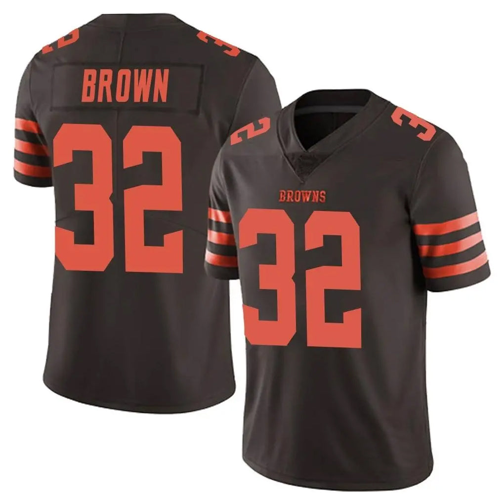 Qdoa C.Browns #32 Jim Brown Player Browns Color Rush Limited Home Game Stitched Jerseys