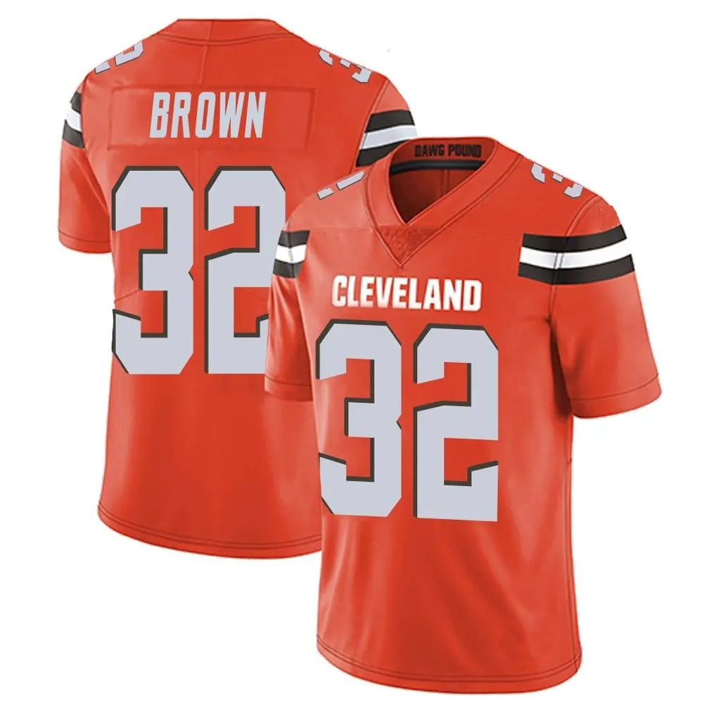 Qdoa C.Browns #32 Jim Brown Player Orange Alternate Vapor Untouchable Limited Home Game Stitched Jerseys