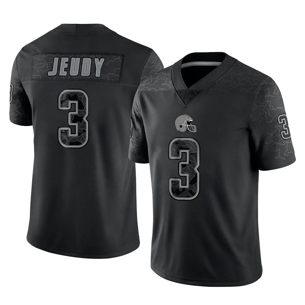 QdoaC.Browns #3 Jerry Jeudy Player Black RFLCTV Limited Stitched Jerseys