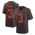 Qdoa C.Browns #3 Jerry Jeudy Player Brown Alternate Home Game Stitched Jerseys