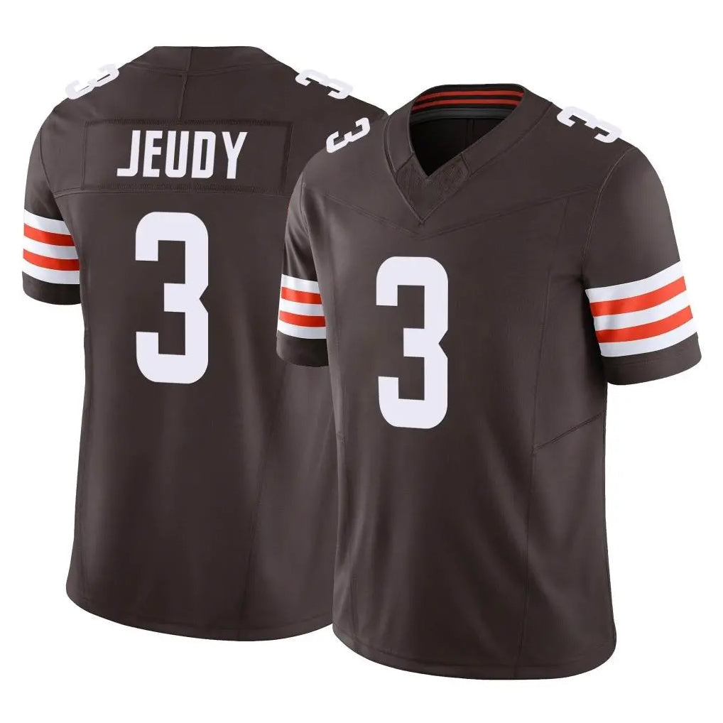 QdoaC.Browns #3 Jerry Jeudy Player Brown Vapor F.U.S.E. Limited Stitched Jerseys