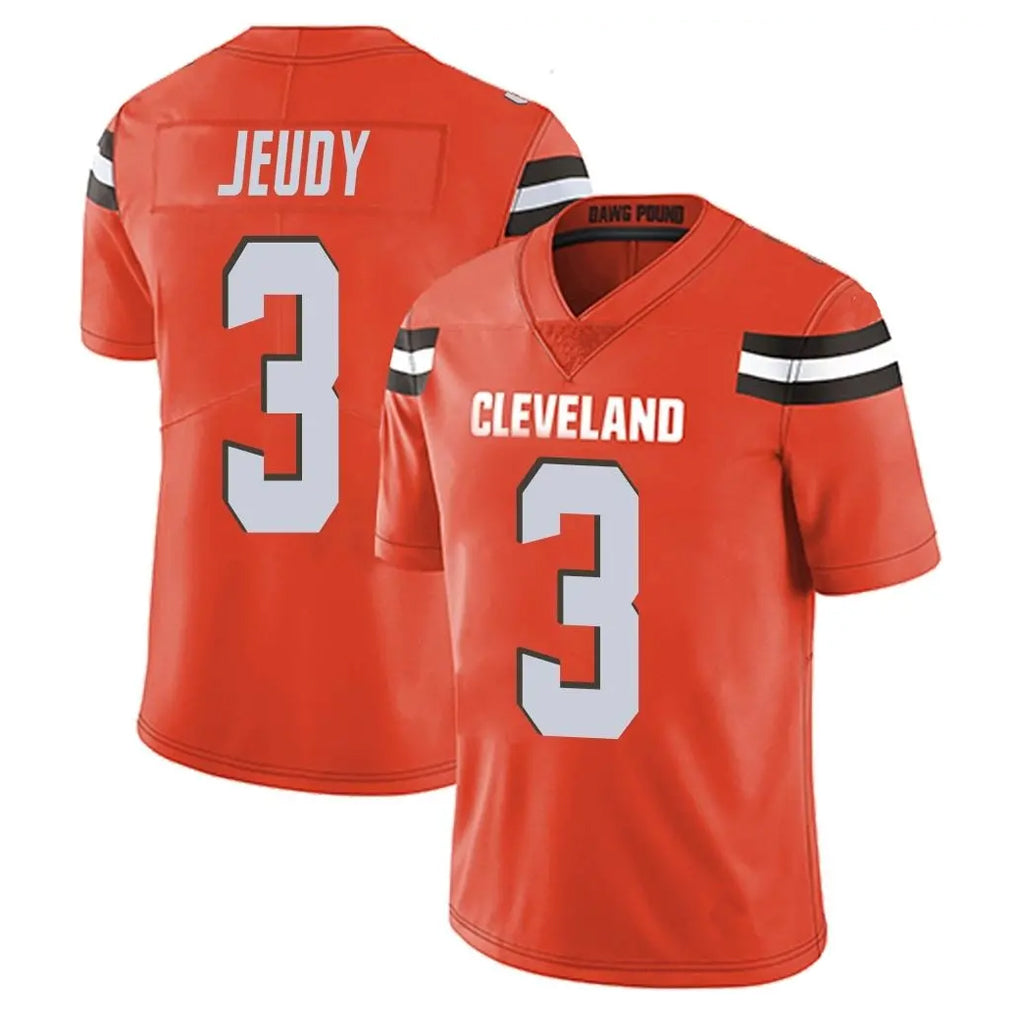 Qdoa C.Browns #3 Jerry Jeudy Player Orange Alternate Vapor Untouchable Limited Home Game Stitched Jerseys