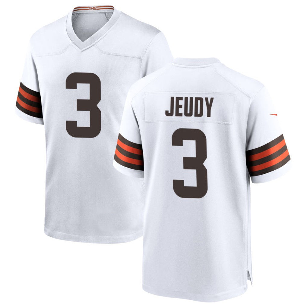 QdoaC.Browns #3 Jerry Jeudy Player White Home Game Stitched Jerseys