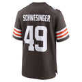 Qdoa C.Browns #49 Carson Schwesinger Brown 2025 Draft Game Stitched Jerseys