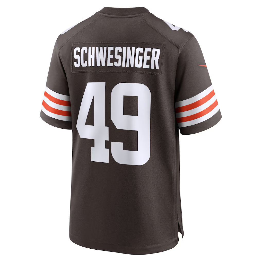 Qdoa C.Browns #49 Carson Schwesinger Brown 2025 Draft Game Stitched Jerseys
