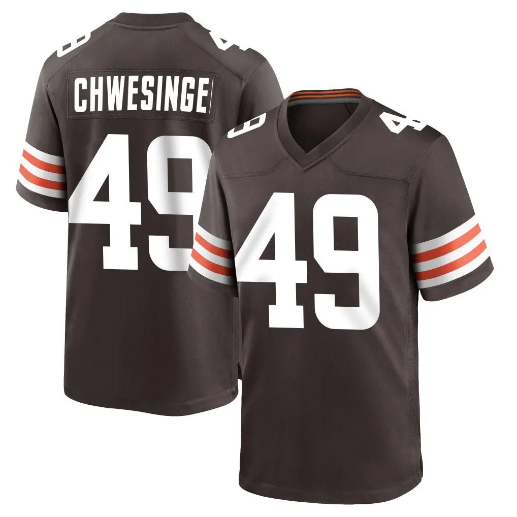 Qdoa C.Browns #49 Carson Schwesinger Player Brown Home Game Stitched Jerseys