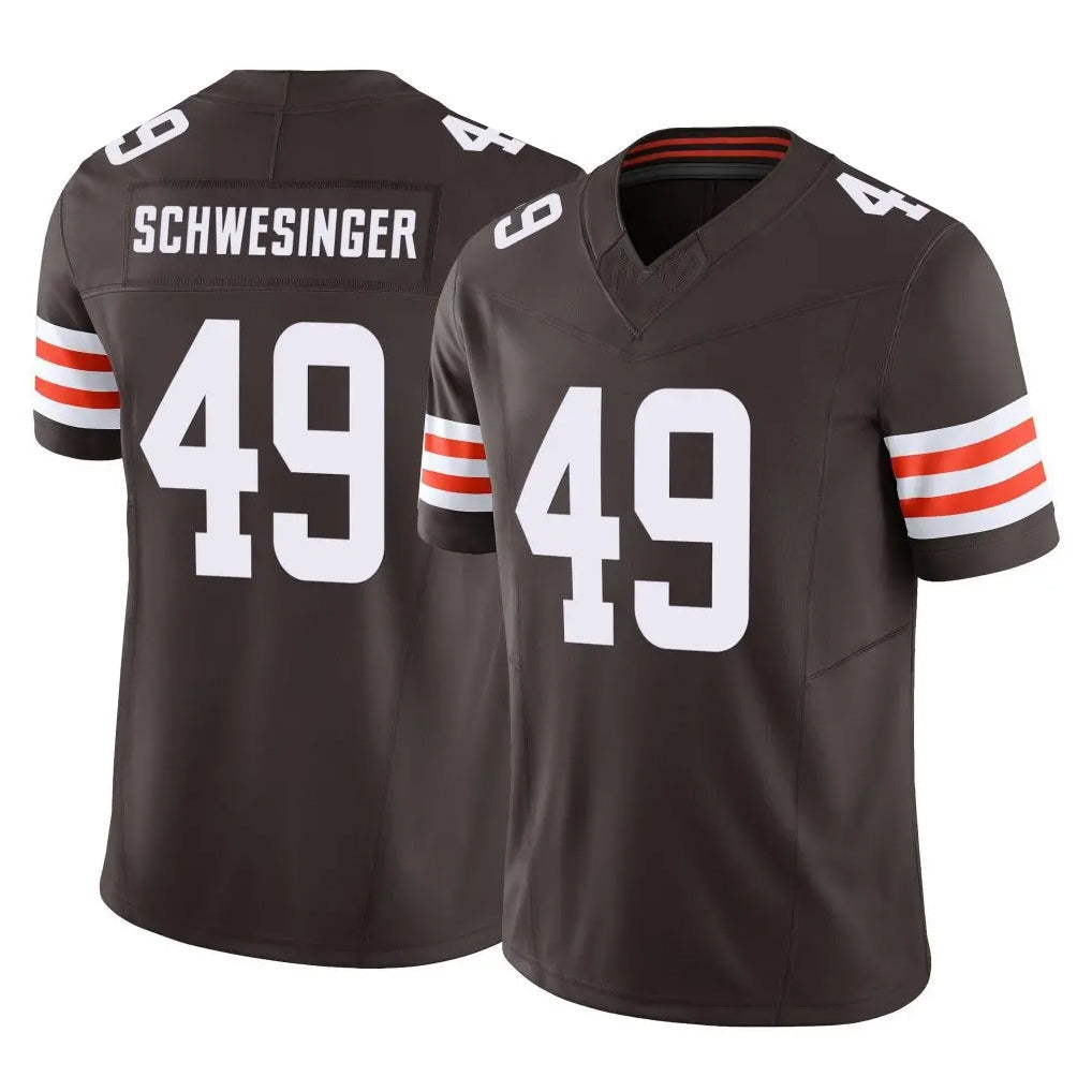 Qdoa C.Browns #49 Carson Schwesinger Player Brown Vapor F.U.S.E. Limited Home Game Stitched Jerseys