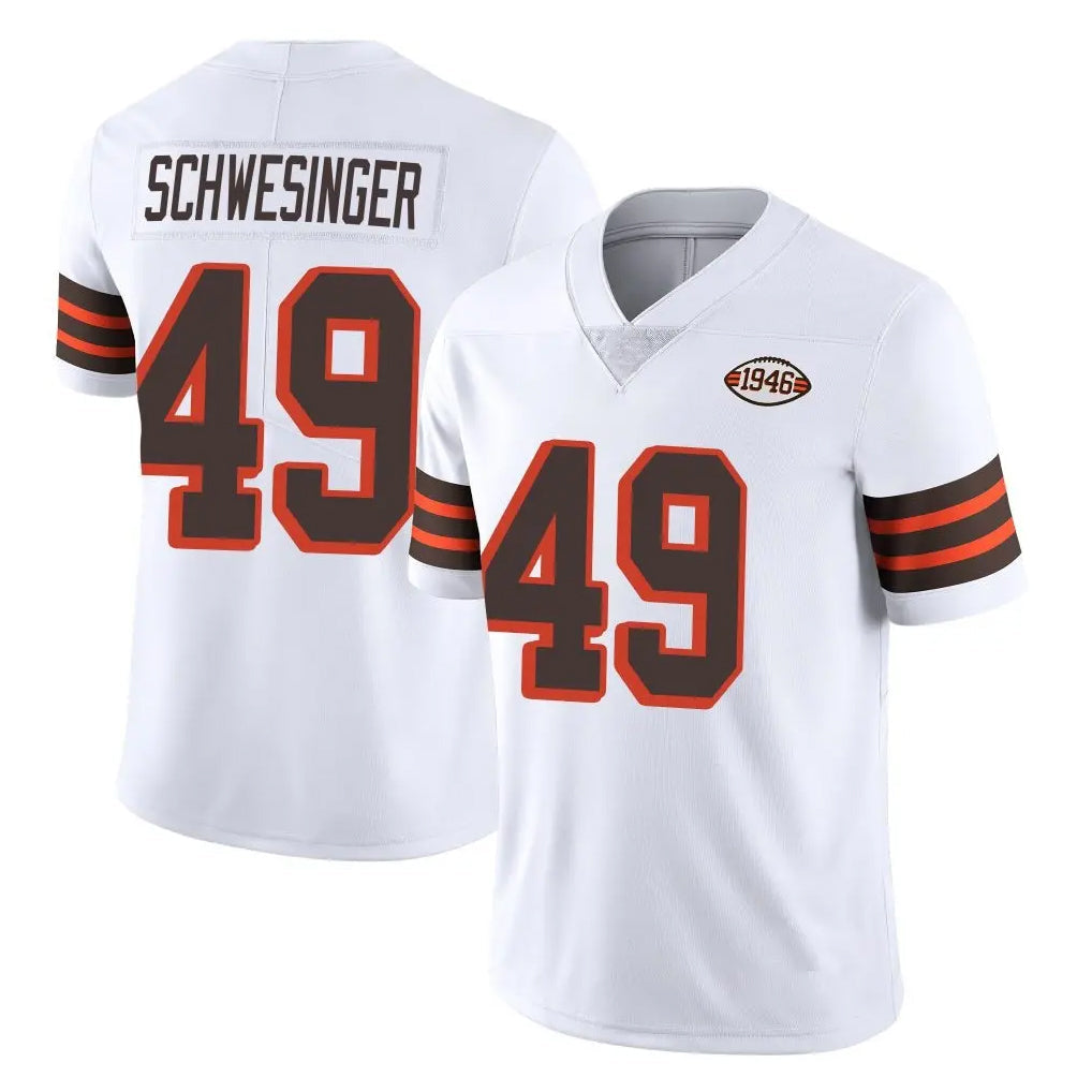 Qdoa C.Browns #49 Carson Schwesinger Player White Limited  Vapor 1946 Collection Alternate Game Stitched Jerseys