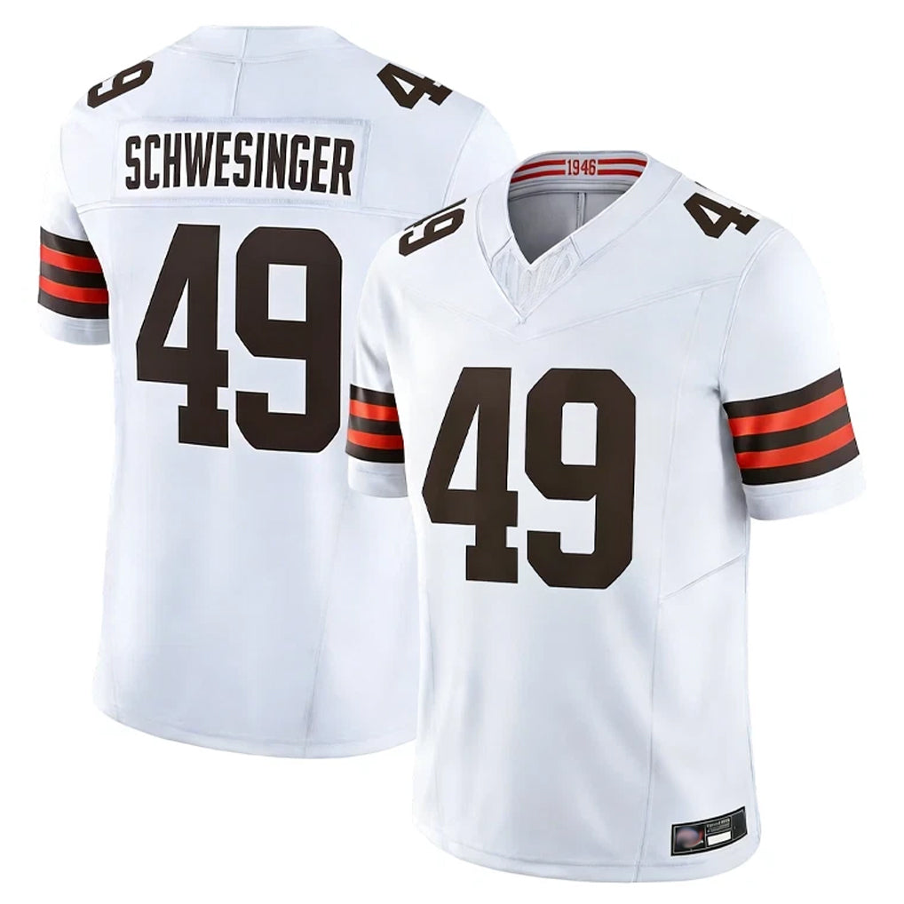 Qdoa C.Browns #49 Carson Schwesinger Player White Vapor F.U.S.E. Limited Home Game Stitched Jerseys