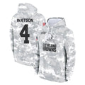 Qdoa C.Browns #4 Deshaun Watson Player Arctic Camo Salute to Service Hoodies Limited Game Stitched Jerseys