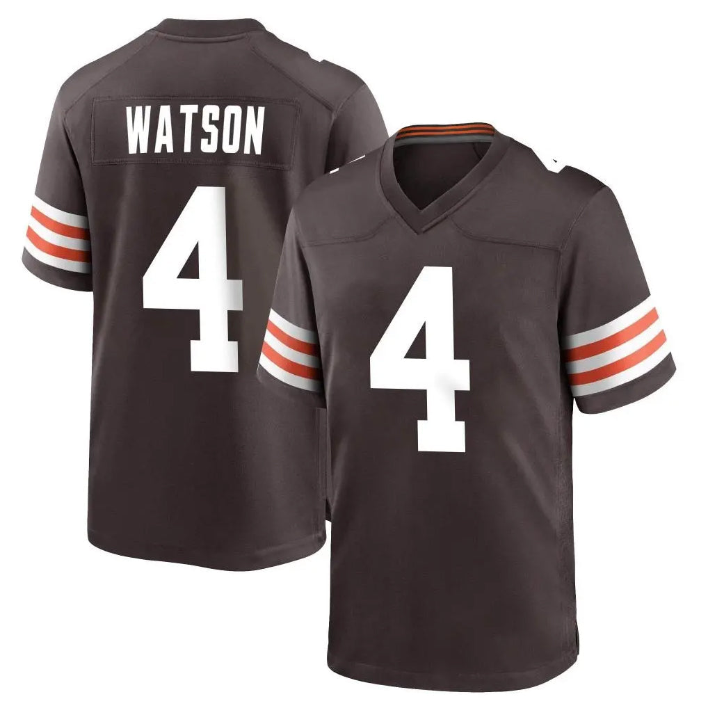 Qdoa C.Browns #4 Deshaun Watson Player Brown Home Game Stitched Jerseys