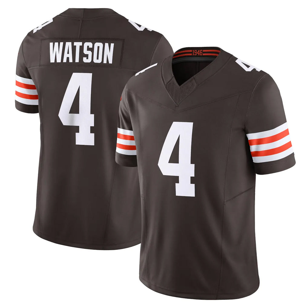 Qdoa C.Browns #4 Deshaun Watson Player Brown Vapor F.U.S.E. Limited Home Game Stitched Jerseys