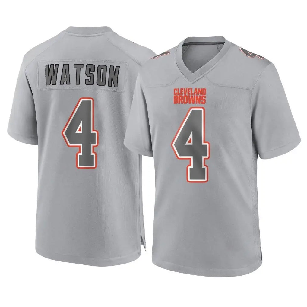 Qdoa C.Browns #4 Deshaun Watson Player Gray Atmosphere Fashion Game Stitched Jerseys
