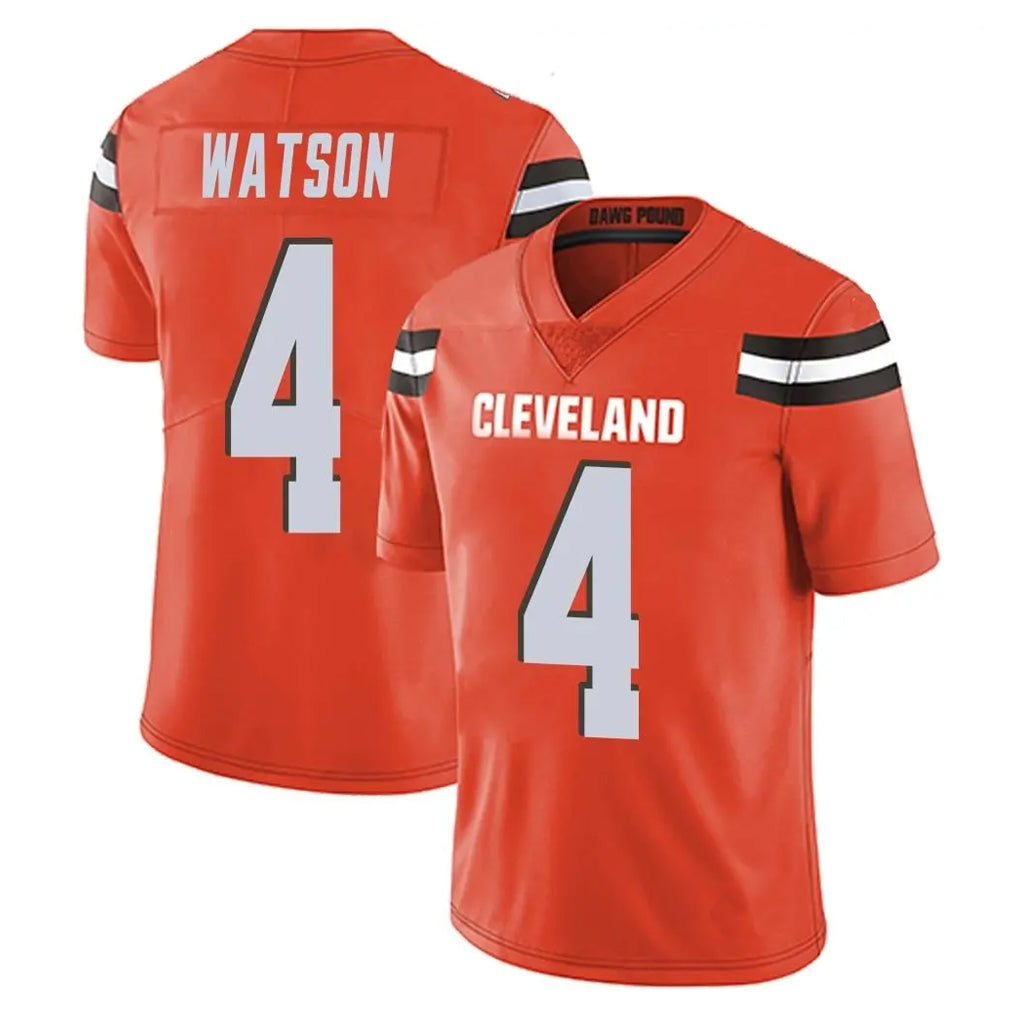 Qdoa C.Browns #4 Deshaun Watson Player Orange Alternate Vapor Untouchable Limited Home Game Stitched Jerseys
