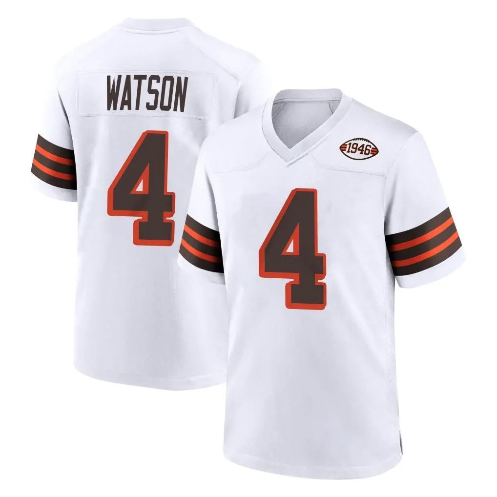 Qdoa C.Browns #4 Deshaun Watson Player White Alternate Home Game Stitched Jerseys