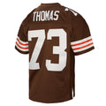 Qdoa C.Browns #73 Joe Thomas Mitchell & Ness Brown Legacy Replica Stitched Jerseys